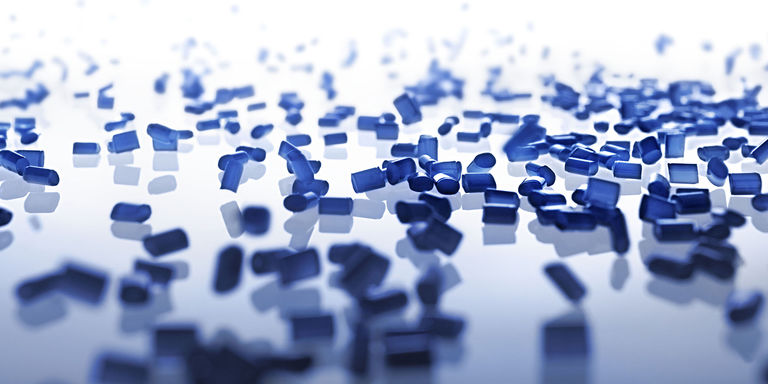 ALBIS Plastic - Relaunch Casemotiv Blaue Konstuffgranulate Motiv mit blauen Kunstoffgranulaten